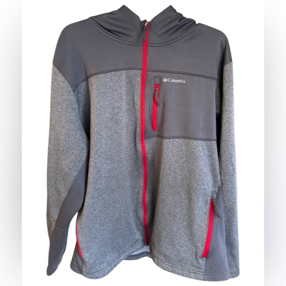 Columbia Cruiser Valley Softshell Jacket Gray Red Details Size XXL